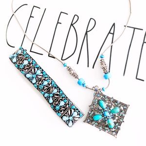 Bundle! Blue Turquoise Necklace & Bracelet